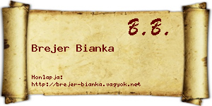 Brejer Bianka névjegykártya